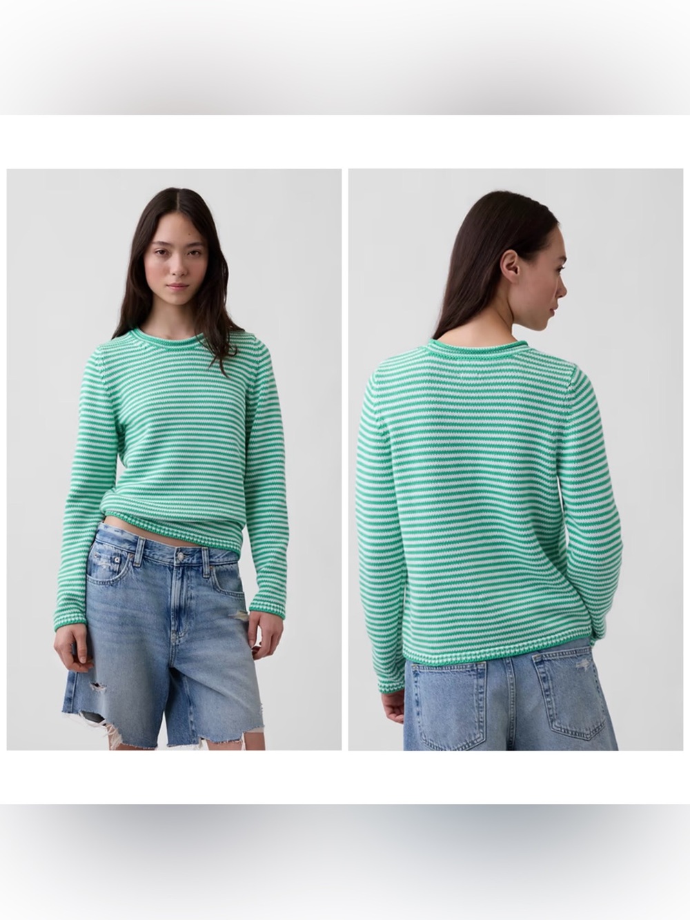 NWT Gap 100% Cotton Rollneck Sweater Green Size XS